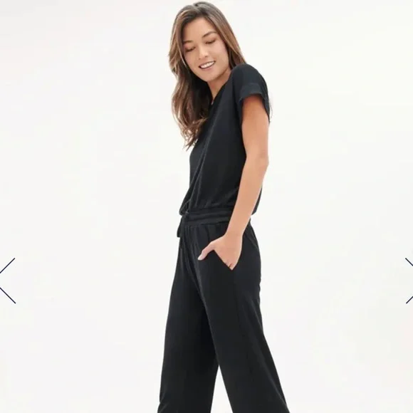 Splendid Supersoft Black tie jumpsuit pant suit - Picture 1 of 4
